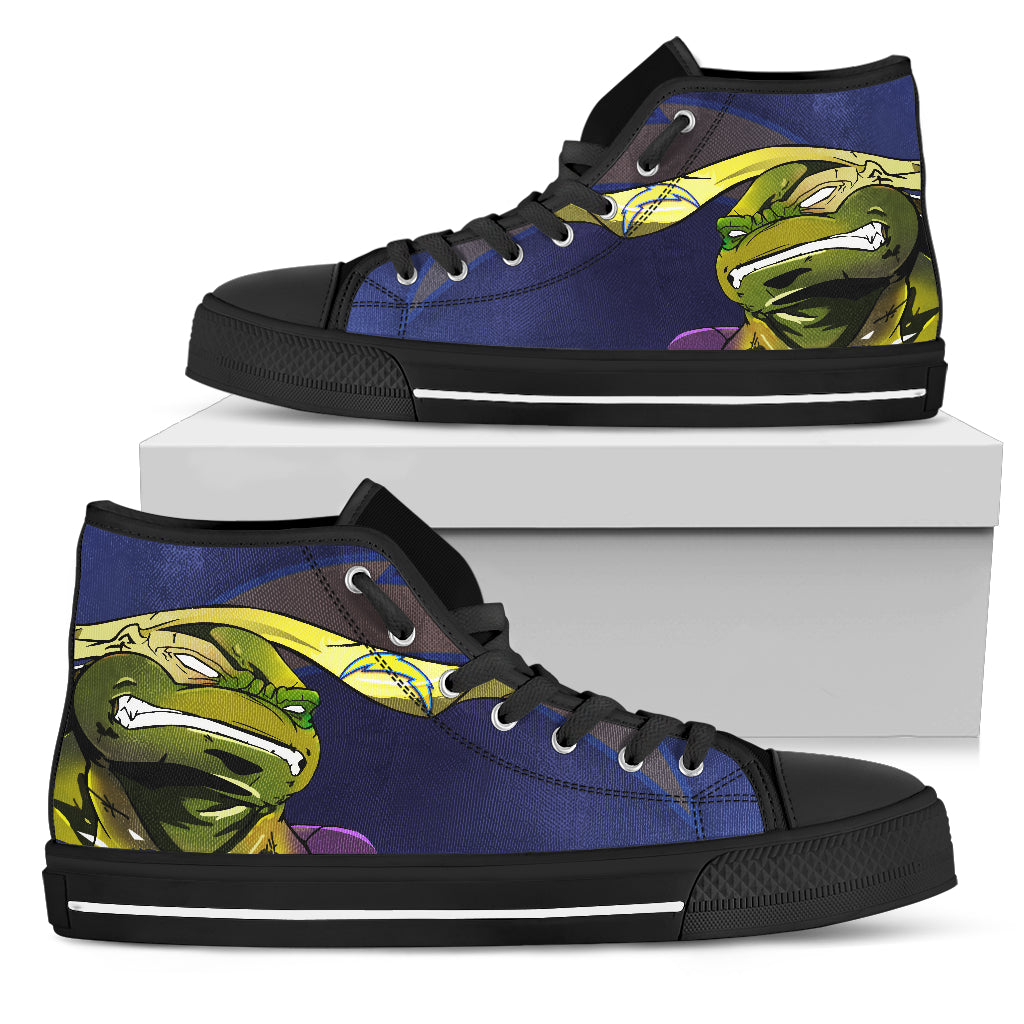 Turtle Los Angeles Chargers Ninja High Top Shoes