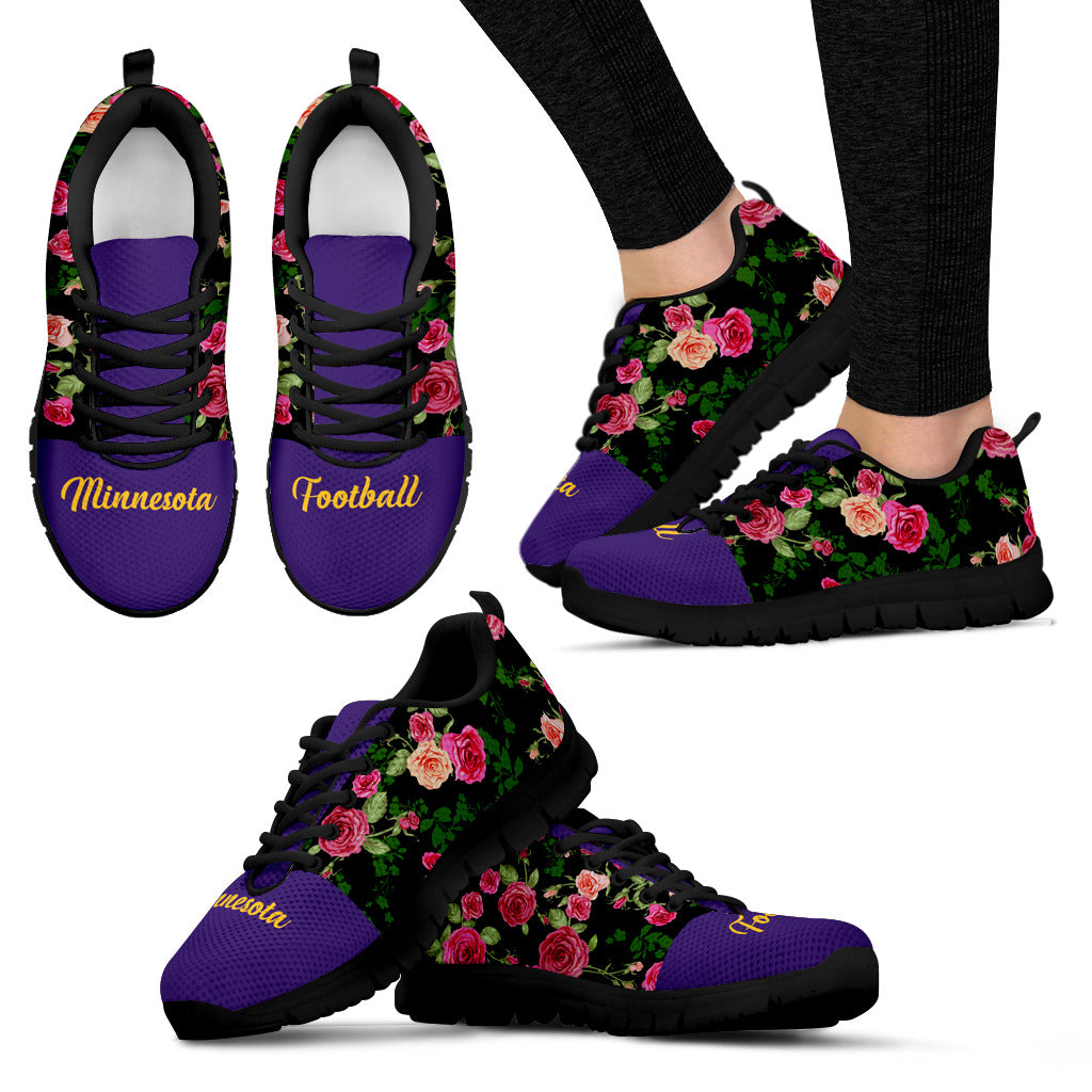 Vintage Floral Name Minnesota Vikings Sneakers