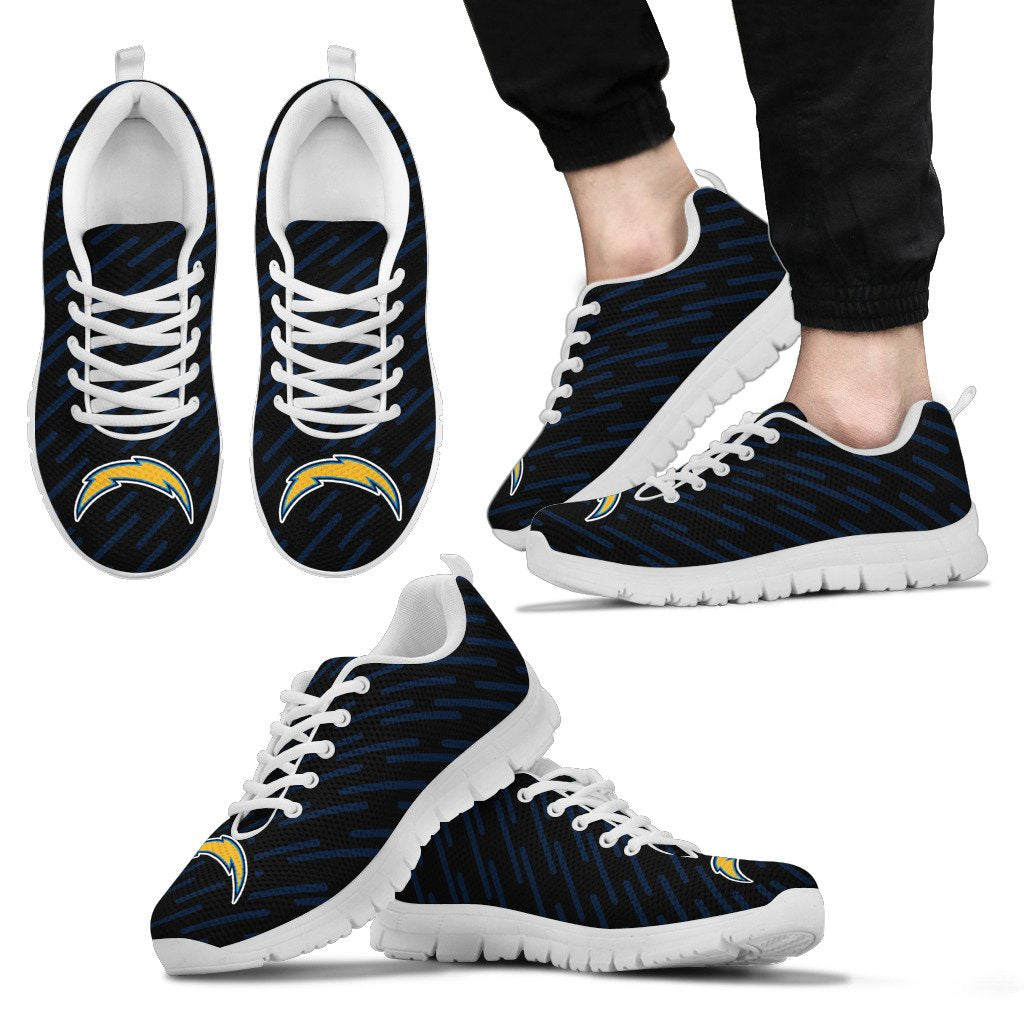 Marvelous Striped Stunning Logo Los Angeles Chargers Sneakers