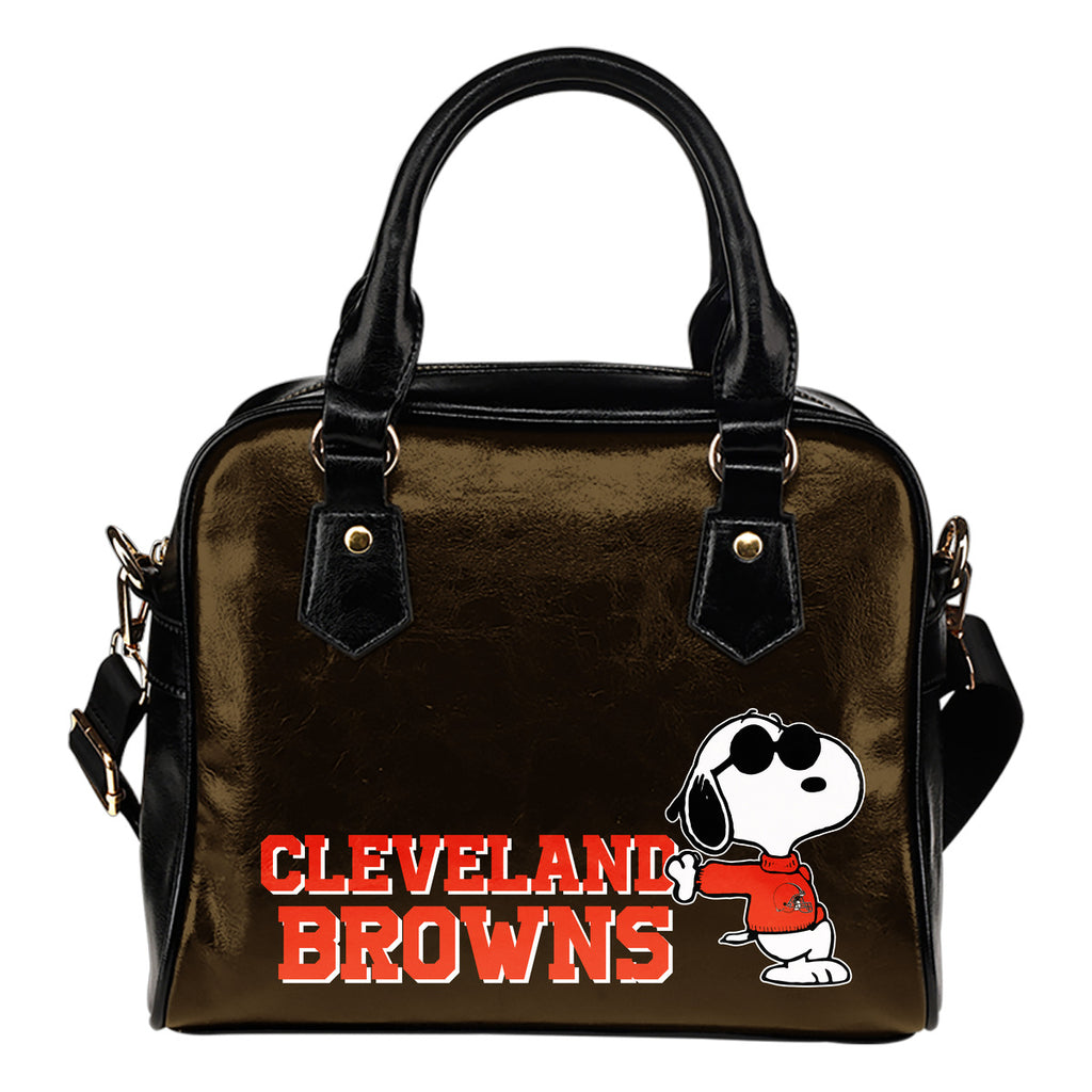 Cleveland Browns Cool Sunglasses Snoopy Shoulder Handbags Women Purse