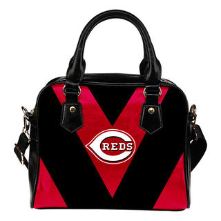 Triangle Double Separate Colour Cincinnati Reds Shoulder Handbags