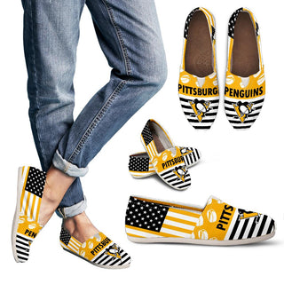 American Flag Pittsburgh Penguins Casual Shoes