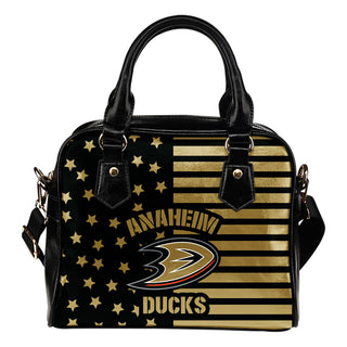 Twinkle Star With Line Anaheim Ducks Shoulder Handbags