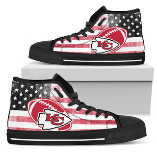 Flag Rugby Kansas City Chiefs High Top Shoes
