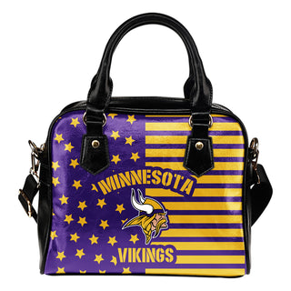 Twinkle Star With Line Minnesota Vikings Shoulder Handbags