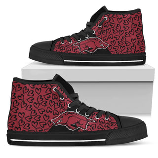 Perfect Cross Color Absolutely Nice Arkansas Razorbacks High Top Shoes