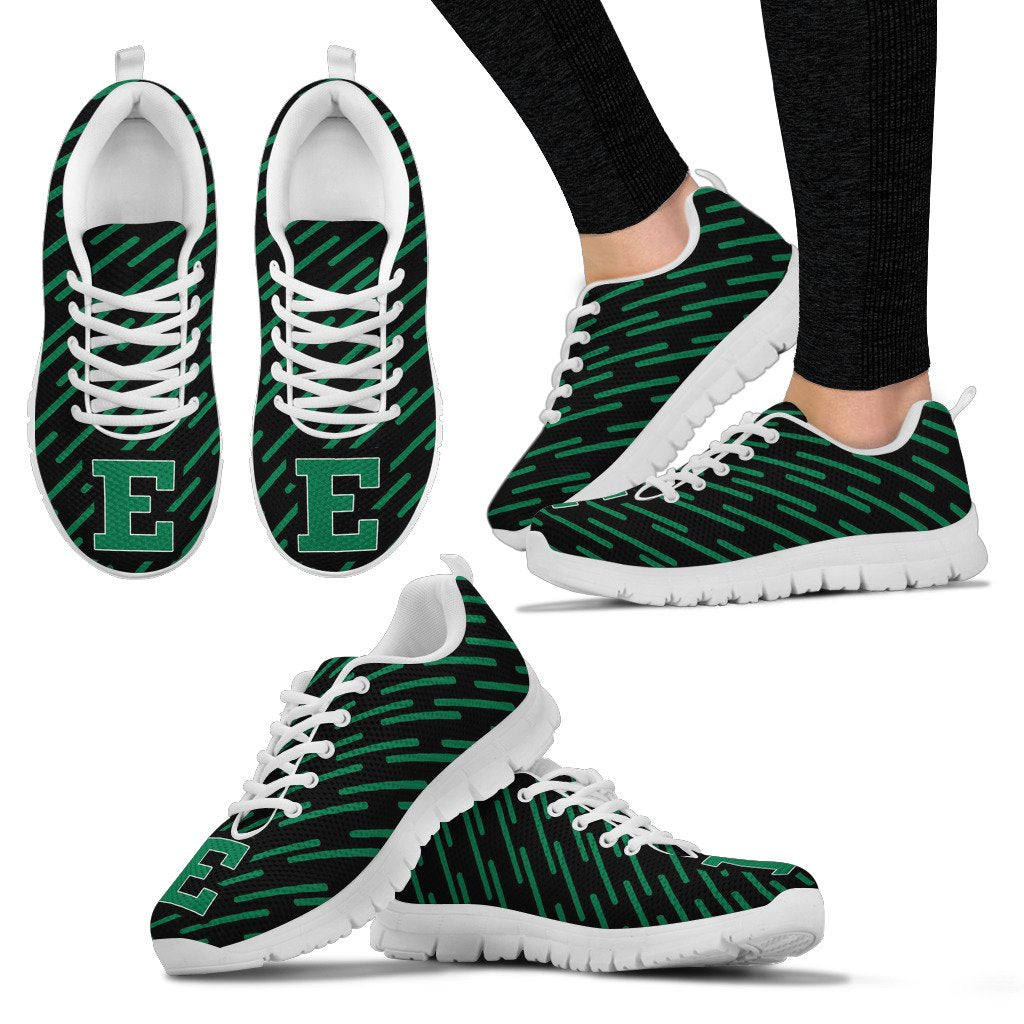 Marvelous Striped Stunning Logo Eastern Michigan Eagles Sneakers