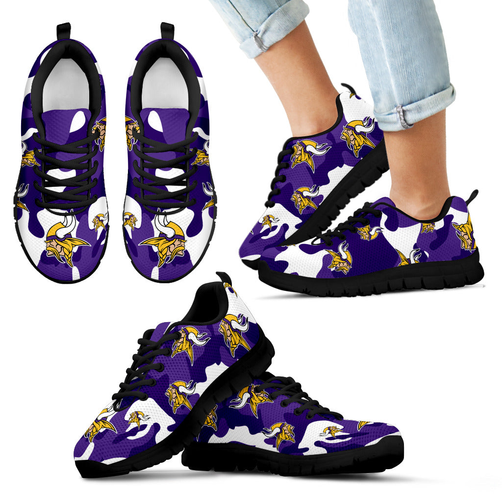 Minnesota Vikings Cotton Camouflage Fabric Military Solider Style Sneakers