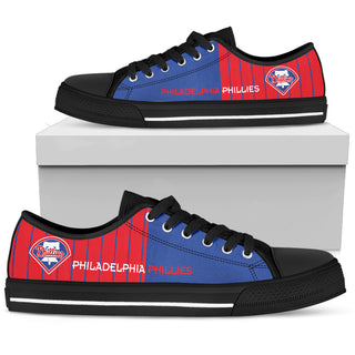 Simple Design Vertical Stripes Philadelphia Phillies Low Top Shoes