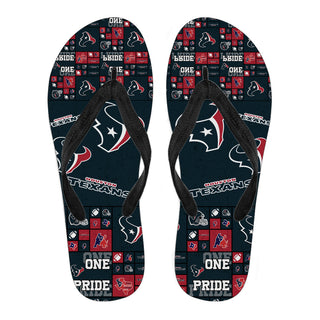 Pride Flag Houston Texans Flip Flops