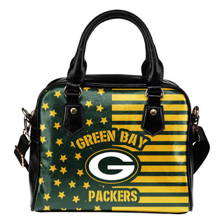 Twinkle Star With Line Green Bay Packers Shoulder Handbags