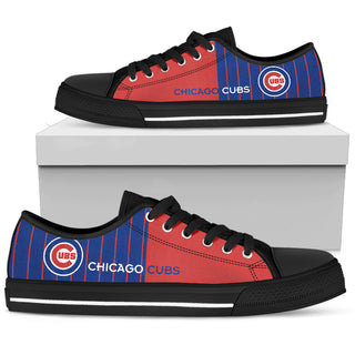 Simple Design Vertical Stripes Chicago Cubs Low Top Shoes