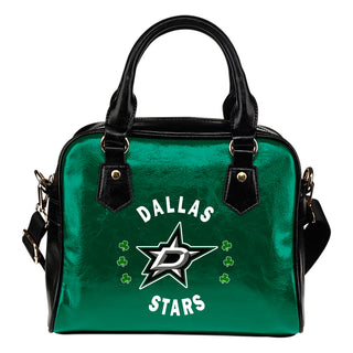 Central Beautiful Logo Circle Lucky Leaf Dallas Stars Shoulder Handbags