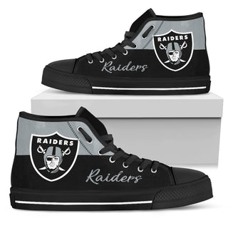 Divided Colours Stunning Logo Oakland Raiders High Top Shoes