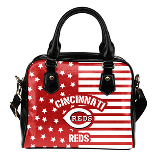 Twinkle Star With Line Cincinnati Reds Shoulder Handbags