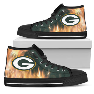 Fighting Like Fire Green Bay Packers High Top Shoes