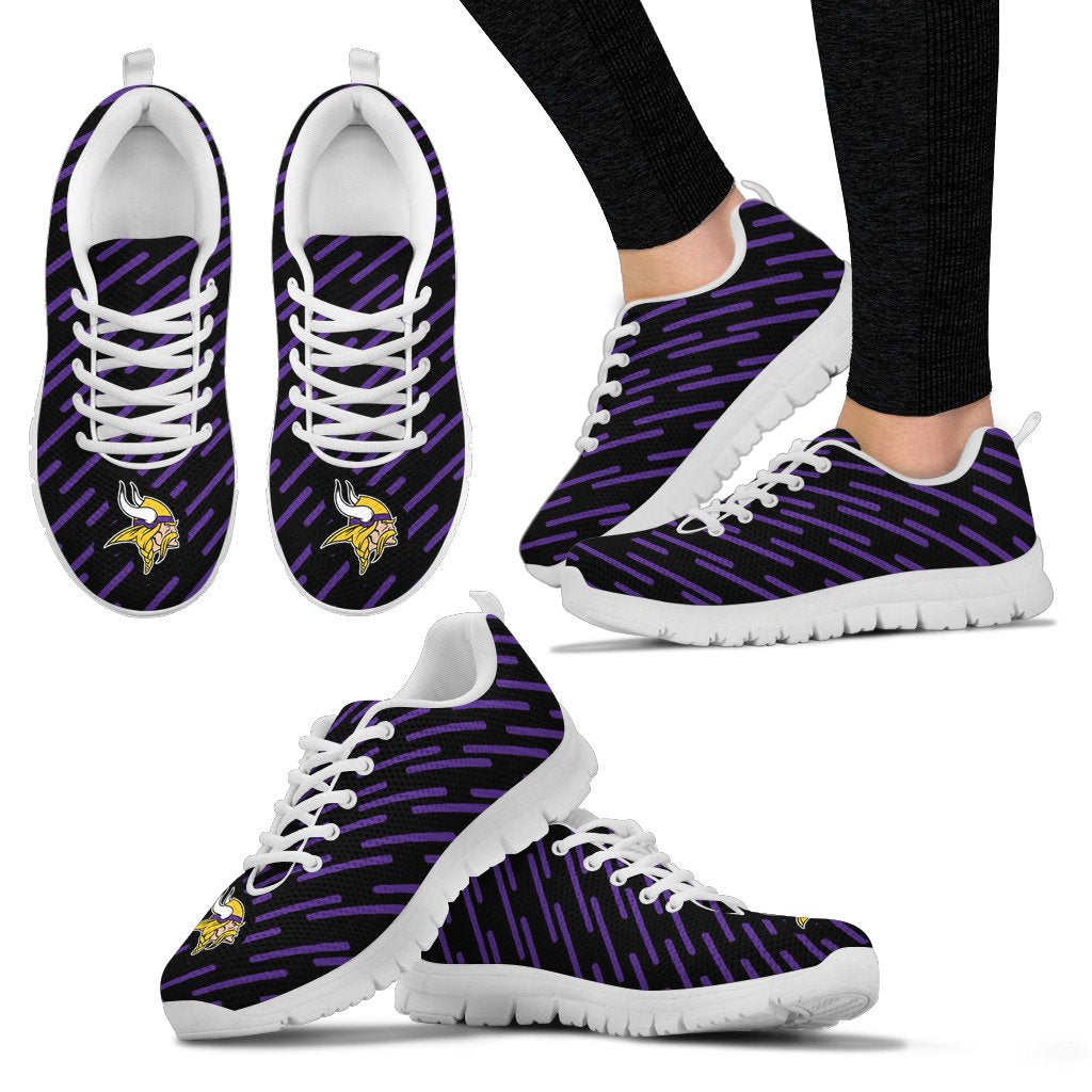 Marvelous Striped Stunning Logo Minnesota Vikings Sneakers