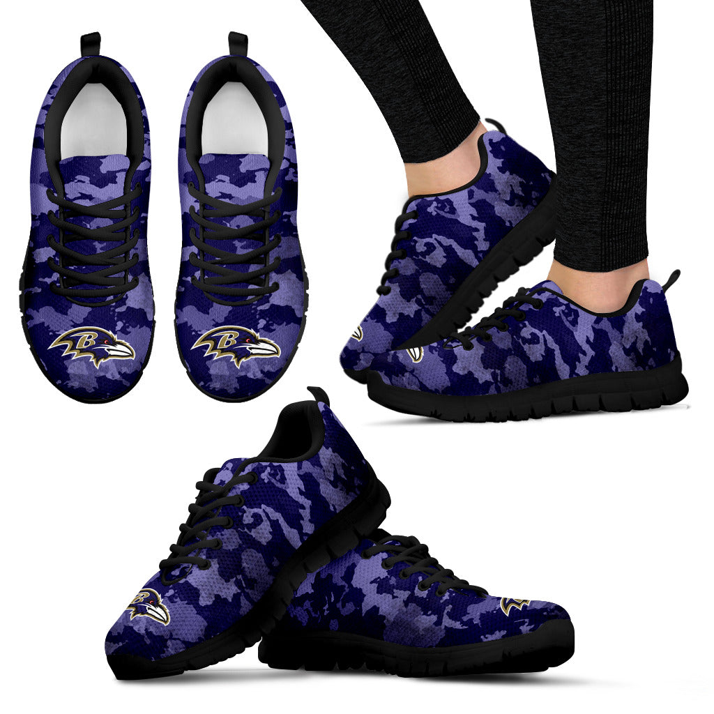 Arches Top Fabulous Camouflage Background Baltimore Ravens Sneakers