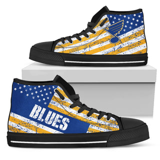 America Flag Italic Vintage Style St. Louis Blues High Top Shoes