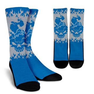 Detroit Lions Colorful Skull Socks