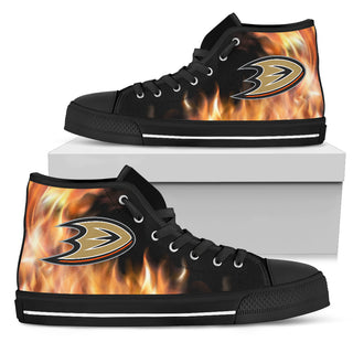 Fighting Like Fire Anaheim Ducks High Top Shoes