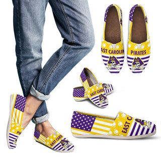 American Flag East Carolina Pirates Casual Shoes