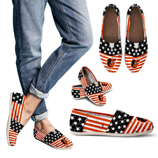 Star Stripers America Flag Baltimore Orioles Women Casual Shoes