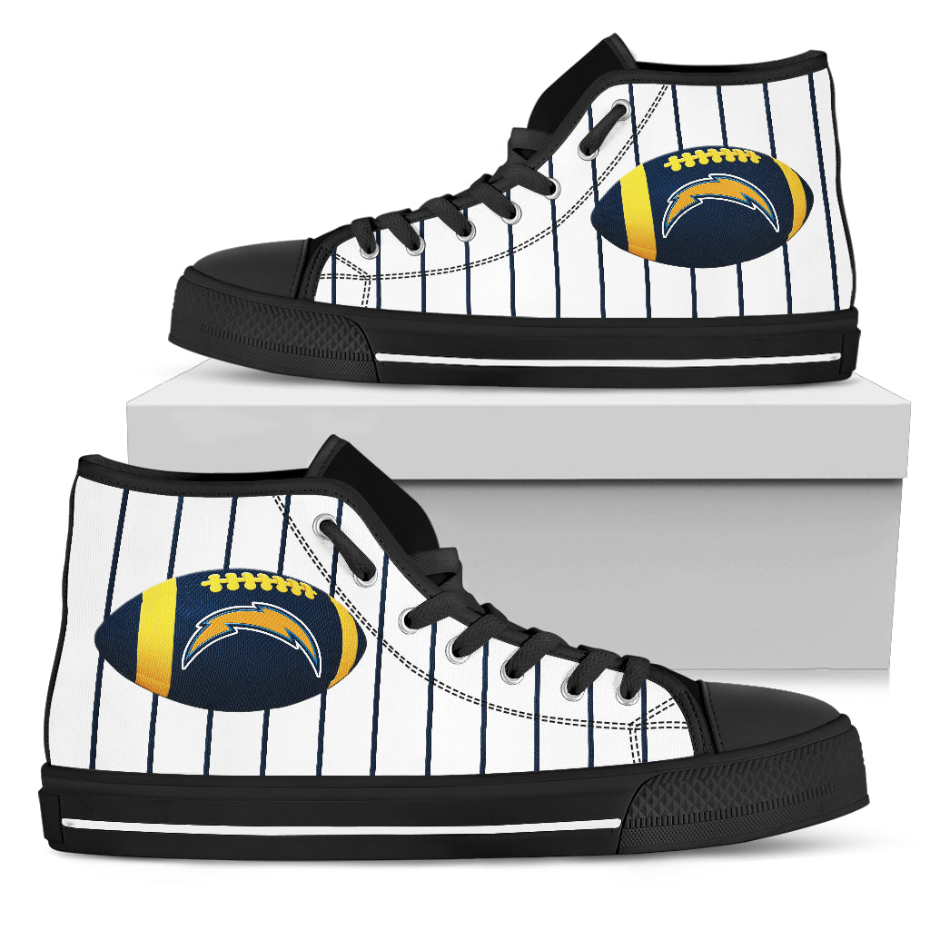 Straight Line With Deep Circle Los Angeles Chargers High Top Shoes