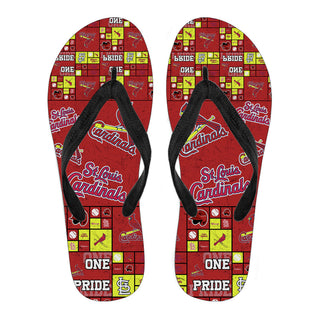 Pride Flag St. Louis Cardinals Flip Flops