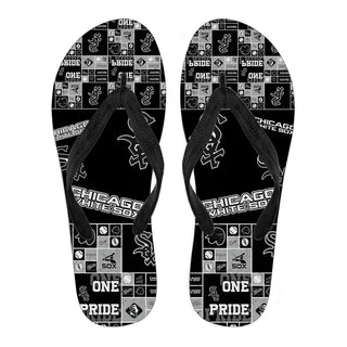 Pride Flag Chicago White Sox Flip Flops