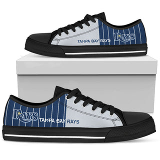 Simple Design Vertical Stripes Tampa Bay Rays Low Top Shoes