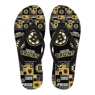 Pride Flag Boston Bruins Flip Flops