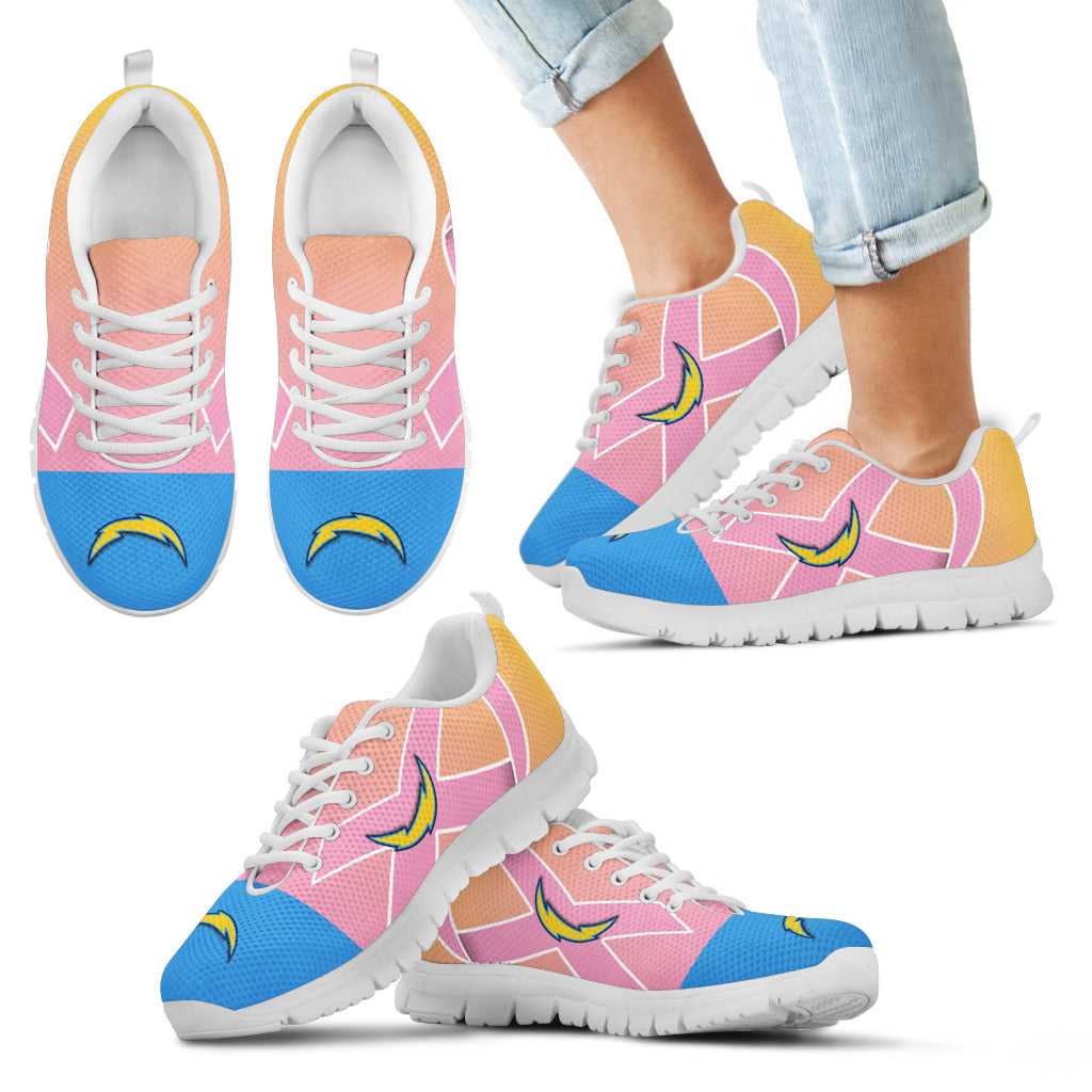 Los Angeles Chargers Cancer Pink Ribbon Sneakers