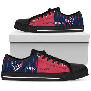 Simple Design Vertical Stripes Houston Texans Low Top Shoes
