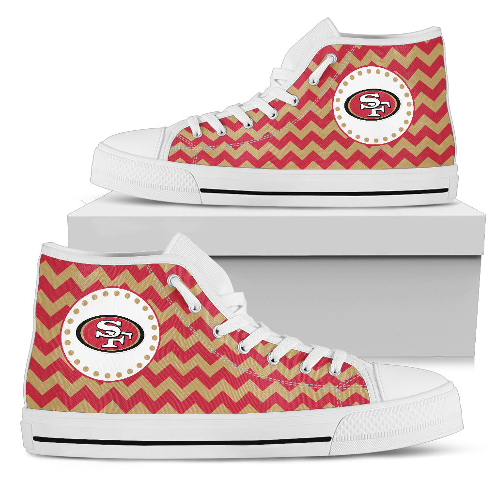 Chevron Broncos San Francisco 49ers High Top Shoes