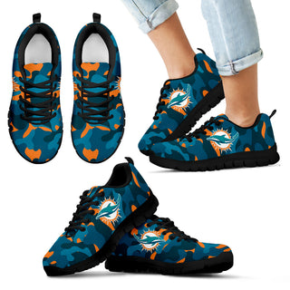 Military Background Energetic Miami Dolphins Sneakers