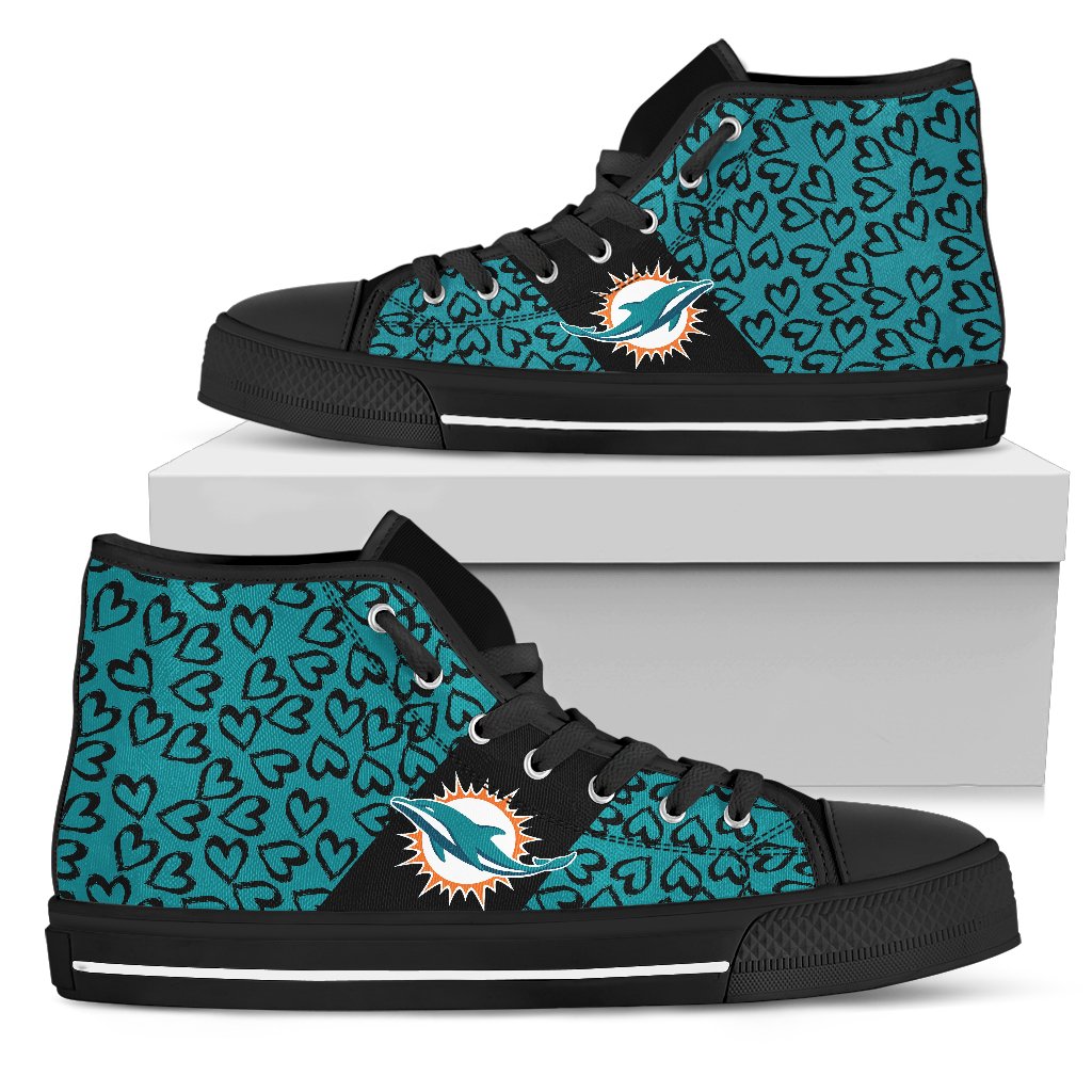 Perfect Cross Color Absolutely Nice Miami Dolphins High Top Shoes