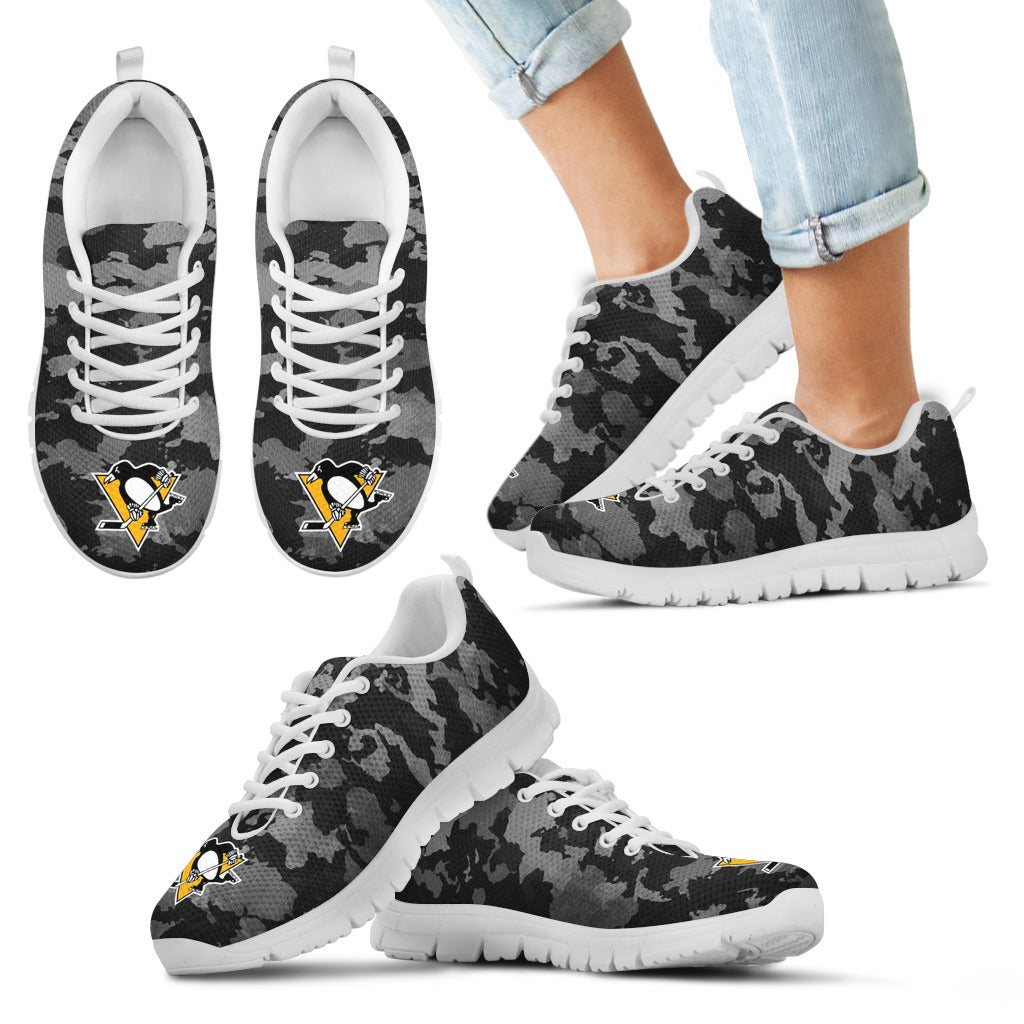 Arches Top Fabulous Camouflage Background Pittsburgh Penguins Sneakers