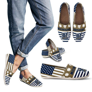 American Flag Milwaukee Brewers Casual Shoes