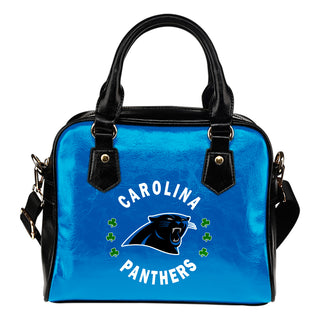 Central Beautiful Logo Circle Lucky Leaf Carolina Panthers Shoulder Handbags