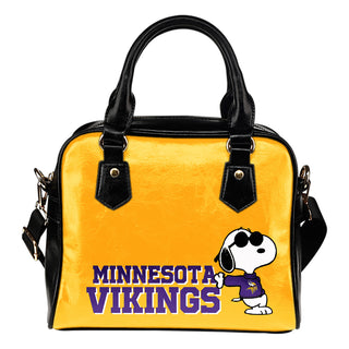 Minnesota Vikings Cool Sunglasses Snoopy Shoulder Handbags Women Purse
