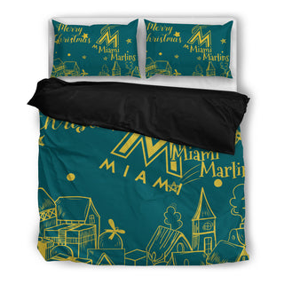 Nice Present Comfortable Christmas Miami Marlins Bedding Sets