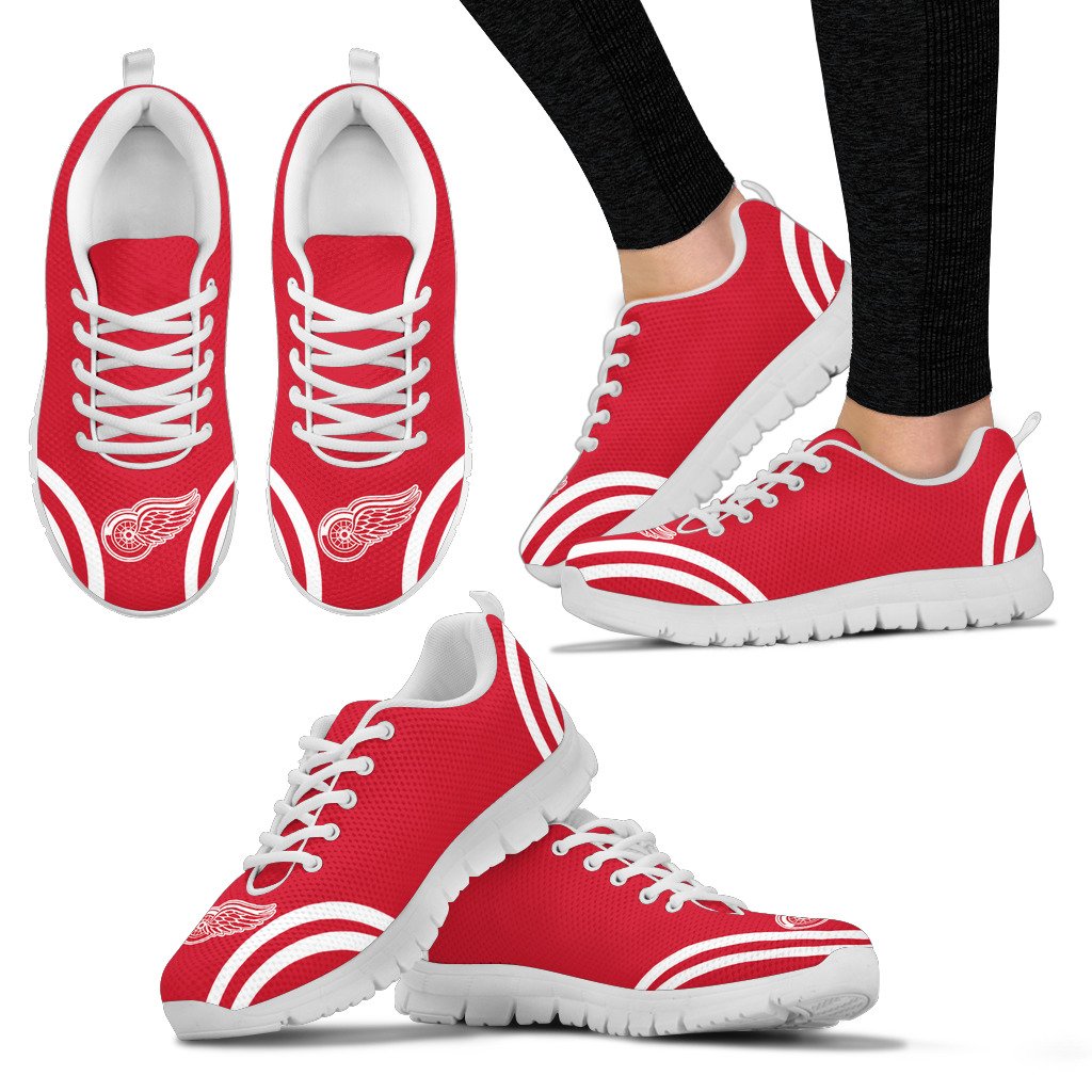 Lovely Curves Stunning Logo Icon Detroit Red Wings Sneakers