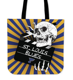 Clapper Film Skull St. Louis Blues Tote Bags