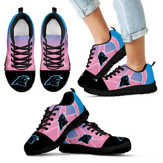 Carolina Panthers Cancer Pink Ribbon Sneakers