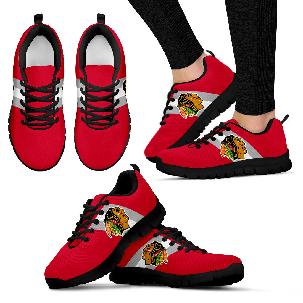 Three Colors Vertical Chicago Blackhawks Sneakers