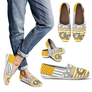 American Flag Georgia Tech Yellow Jackets Casual Shoes