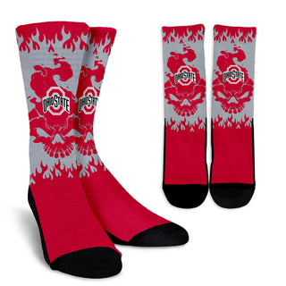 Ohio State Buckeyes Colorful Skull Socks