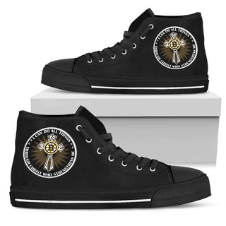 I Can Do All Things Through Christ Who Strengthens Me Boston Bruins High Top Shoes