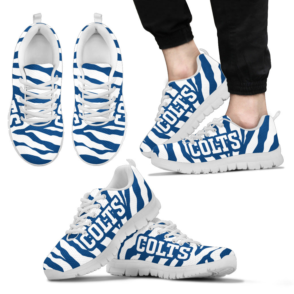Tiger Skin Stripes Pattern Print Indianapolis Colts Sneakers